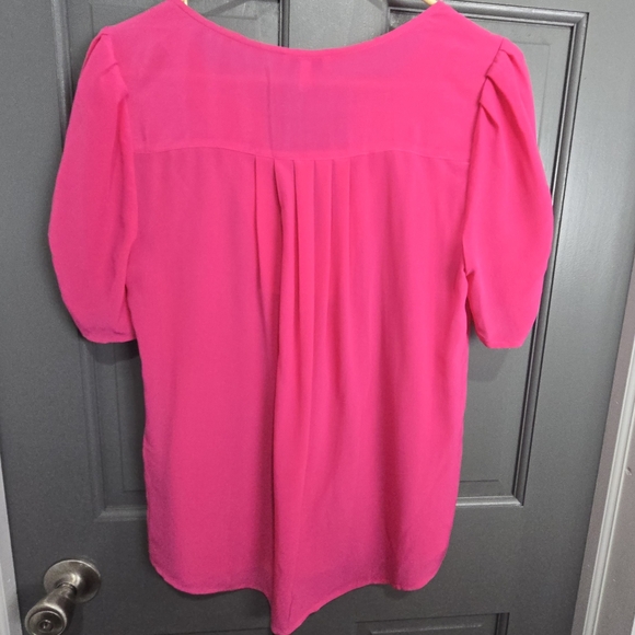 Hot Pink Silk Top Barbie Neon - Picture 7 of 11